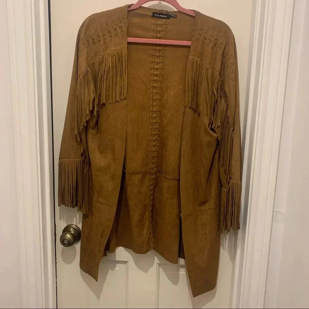 Tan Suede Fringe Jacket